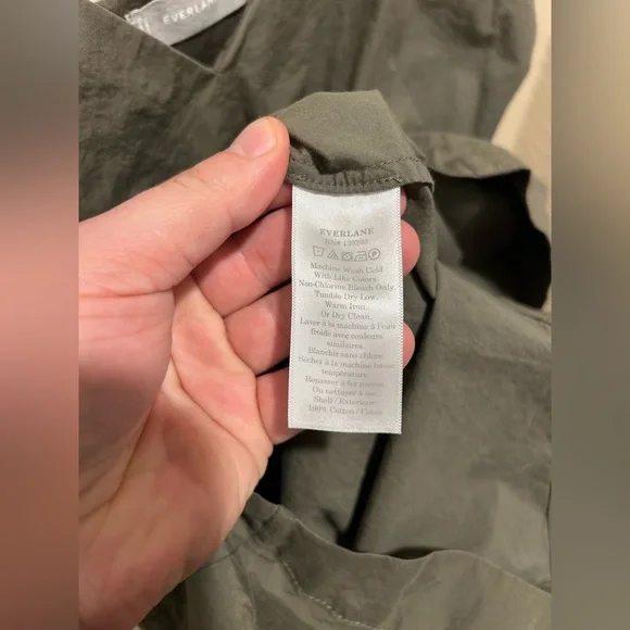 Everlane The Poplin dress Olive , size 2 - Picture 10 of 11